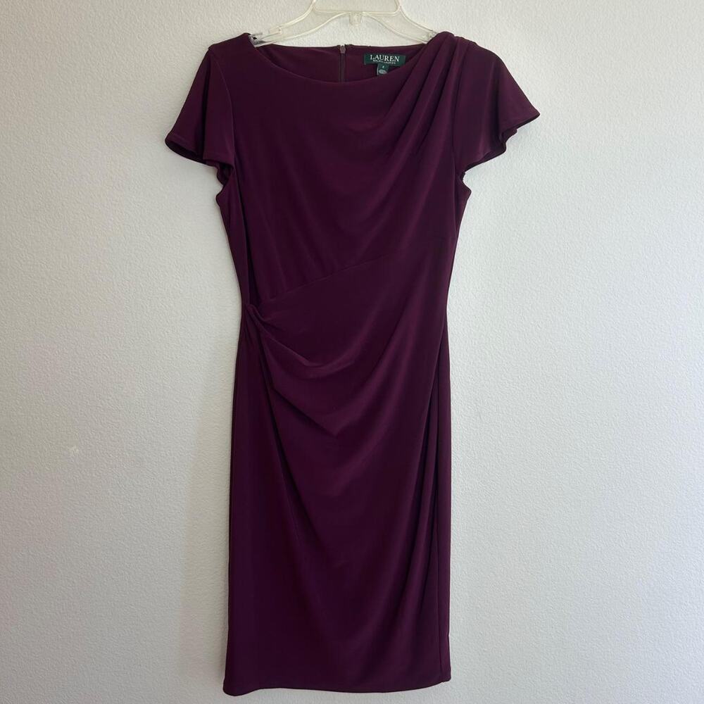 Lauren ralph lauren plum ruched dress
